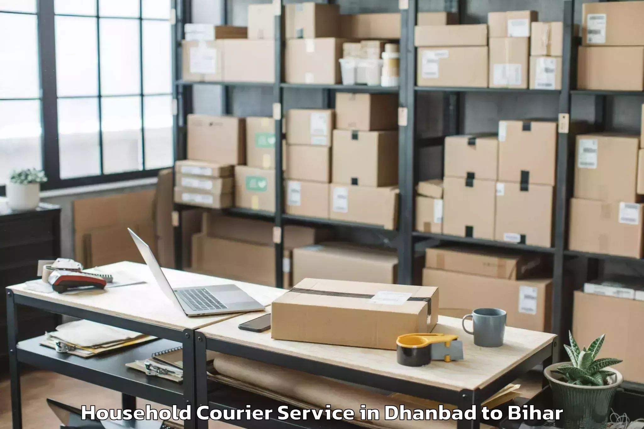 Trusted Dhanbad to Manigachhi Household Courier